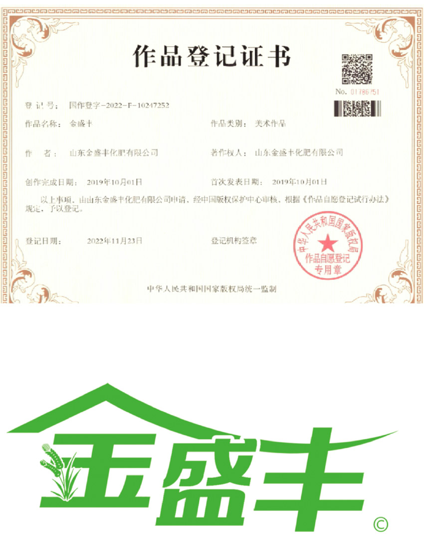 金盛丰 作品登记证书